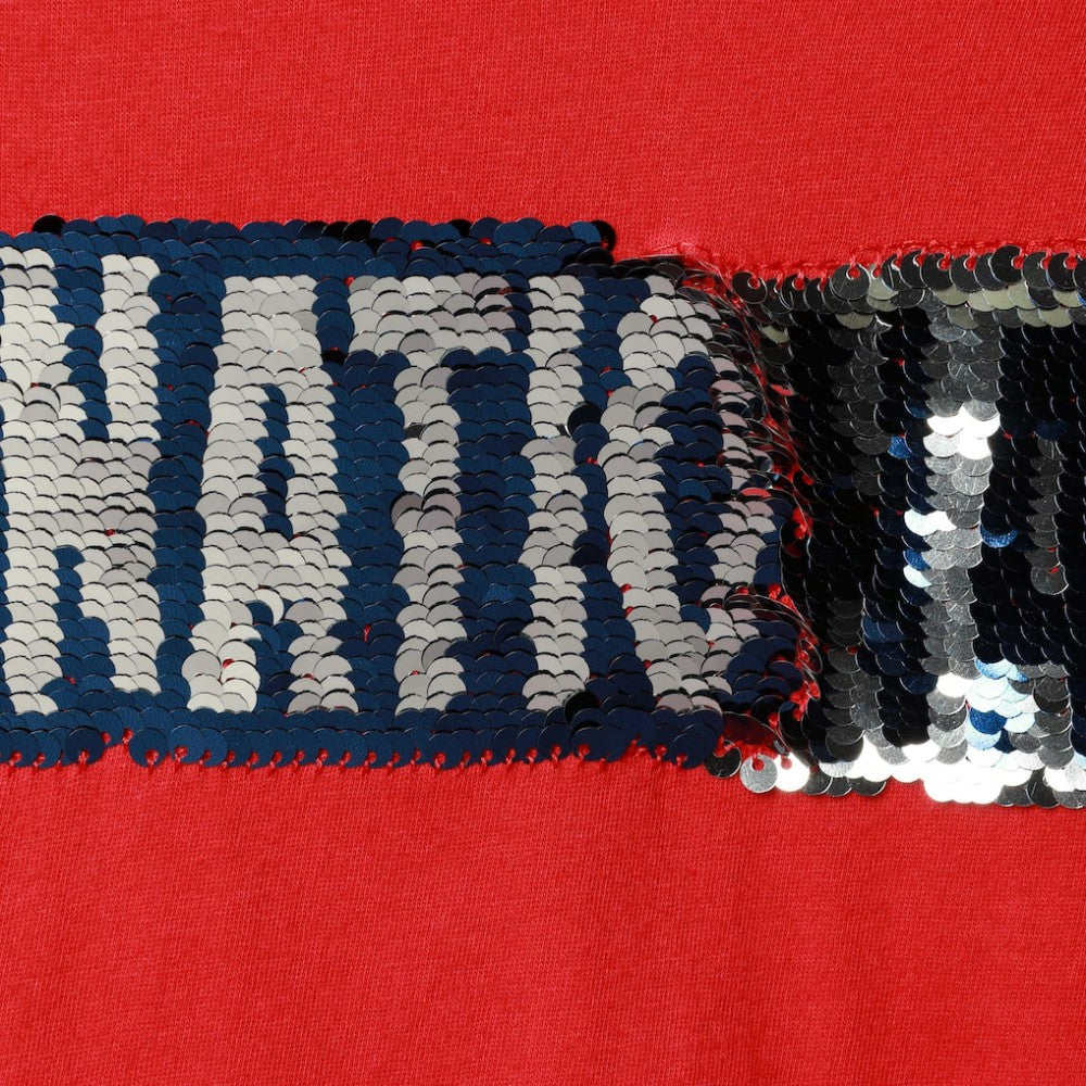 Washington Nationals New Era Girls Youth Flip Sequin Team T-Shirt - MLB
