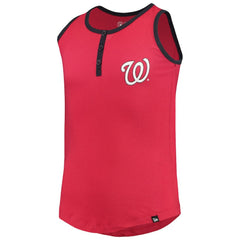 Washington Nationals New Era Girls Youth Henley Tank Top - MLB