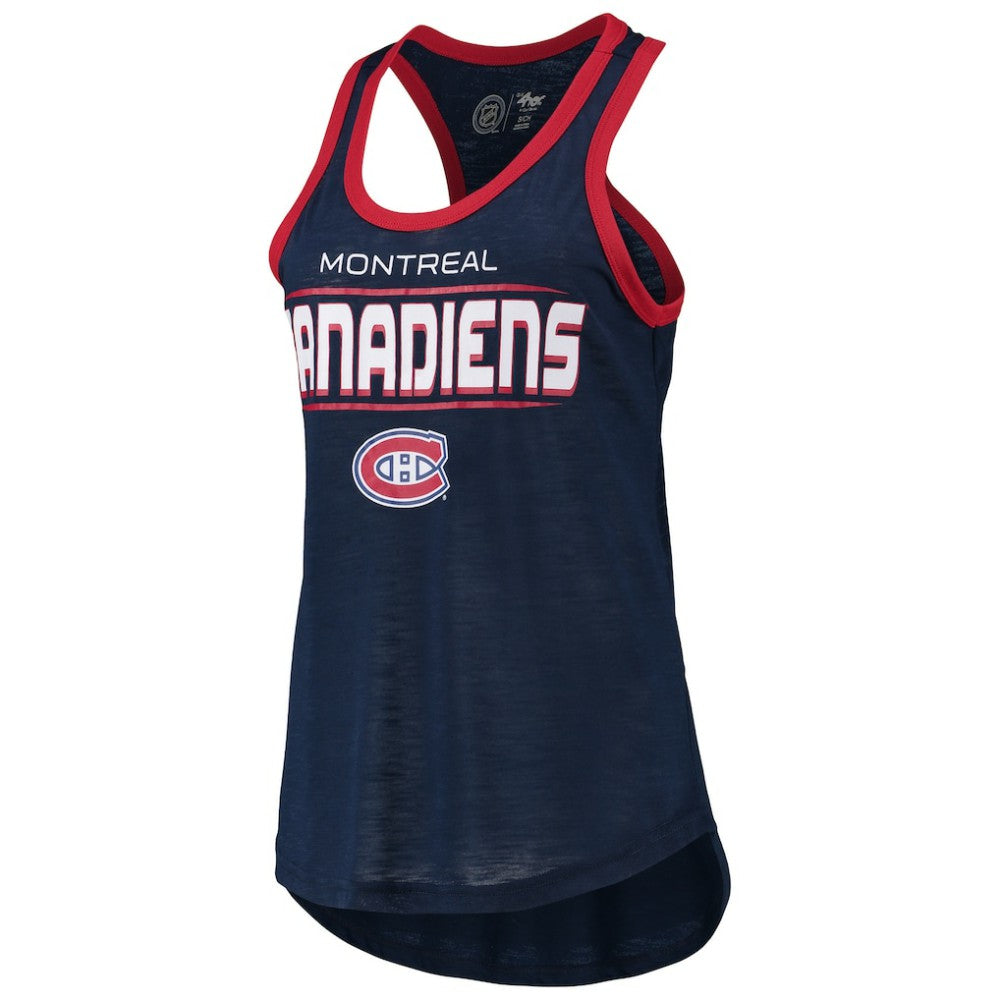 Montreal Canadiens G-III Sports by Carl Banks Women's Showdown Slub Racerback Tank Top - Navy - NHL