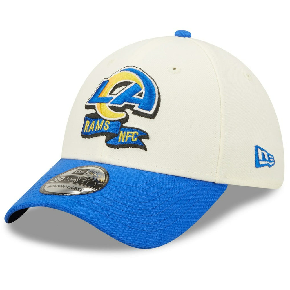 Los Angeles Rams New Era 2022 Sideline 39THIRTY 2-Tone Flex Hat Cream/Royal | NFL