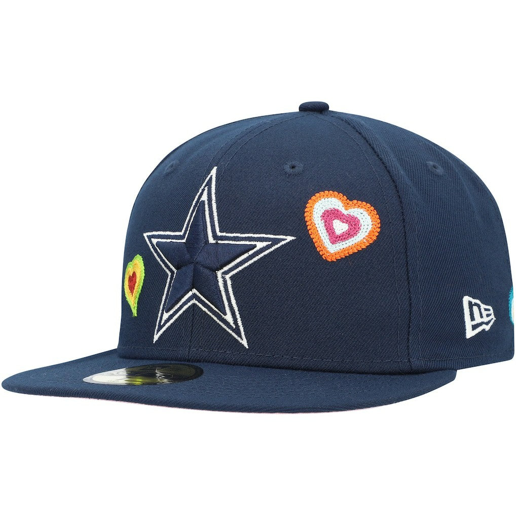 Dallas Cowboys New Era Chain Stitch Heart 59FIFTY Fitted Hat Navy | NFL