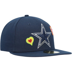 Dallas Cowboys New Era Chain Stitch Heart 59FIFTY Fitted Hat Navy | NFL