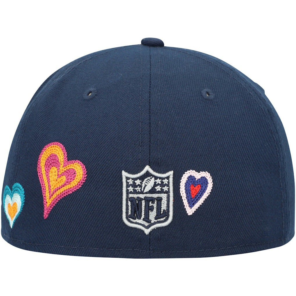 Dallas Cowboys New Era Chain Stitch Heart 59FIFTY Fitted Hat Navy | NFL