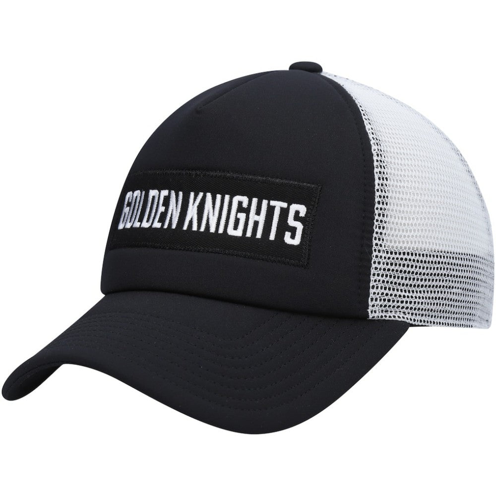 Vegas Golden Knights adidas Team Plate Trucker Snapback Hat - Black/White - NHL