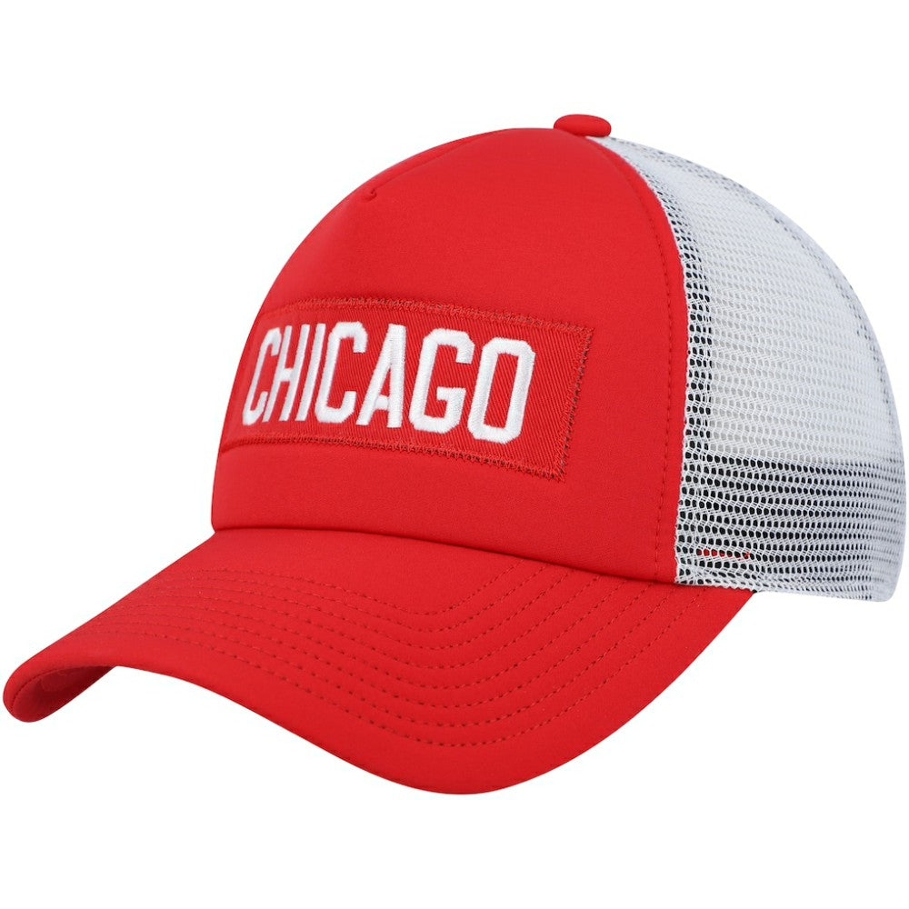 Chicago Blackhawks adidas Team Plate Trucker Snapback Hat - Red/White - NHL