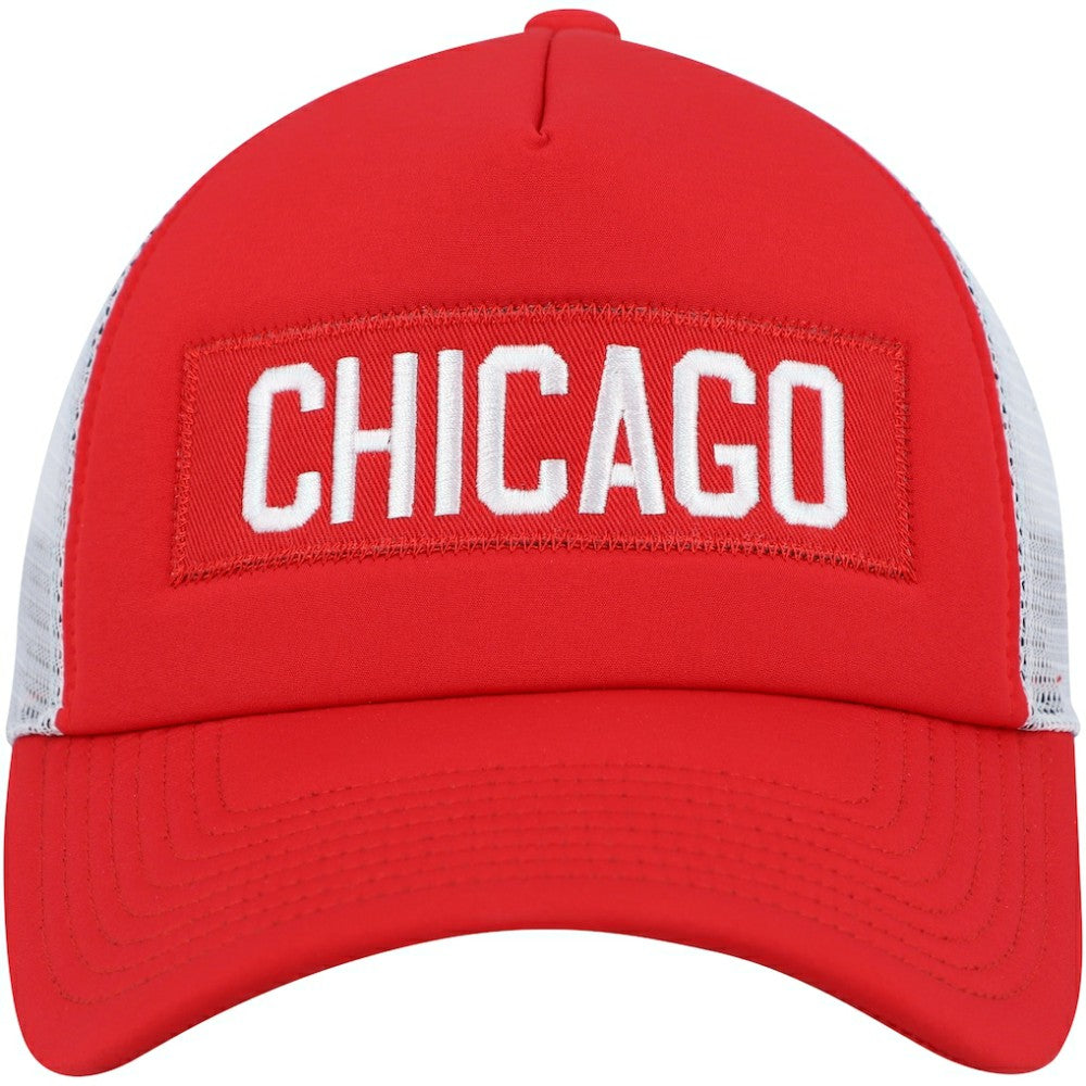 Chicago Blackhawks adidas Team Plate Trucker Snapback Hat - Red/White - NHL