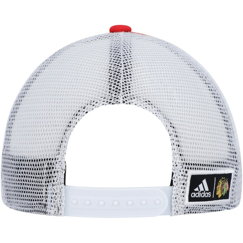 Chicago Blackhawks adidas Team Plate Trucker Snapback Hat - Red/White - NHL