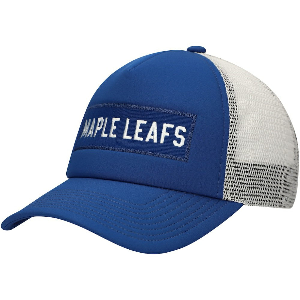 Toronto Maple Leafs adidas Team Plate Trucker Snapback Hat - Blue/White - NHL