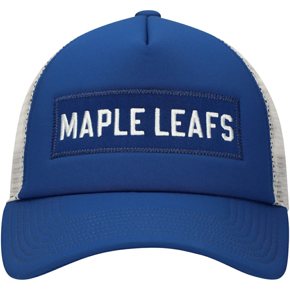 Toronto Maple Leafs adidas Team Plate Trucker Snapback Hat - Blue/White - NHL