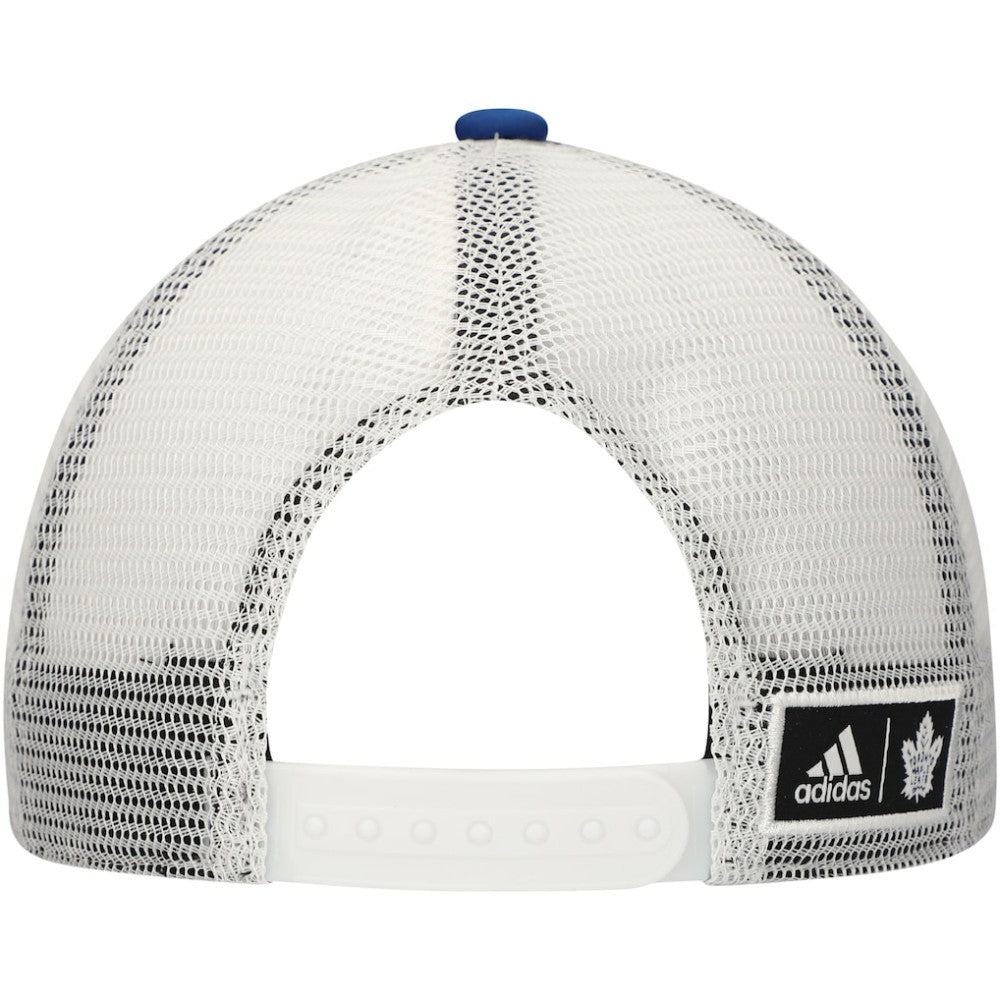 Toronto Maple Leafs adidas Team Plate Trucker Snapback Hat - Blue/White - NHL