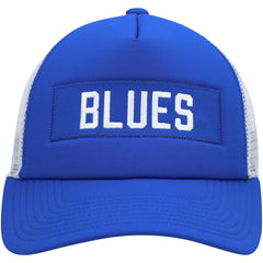 St. Louis Blues adidas Team Plate Trucker Snapback Hat - Blue/White - NHL