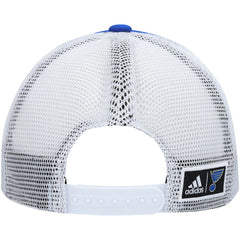 St. Louis Blues adidas Team Plate Trucker Snapback Hat - Blue/White - NHL