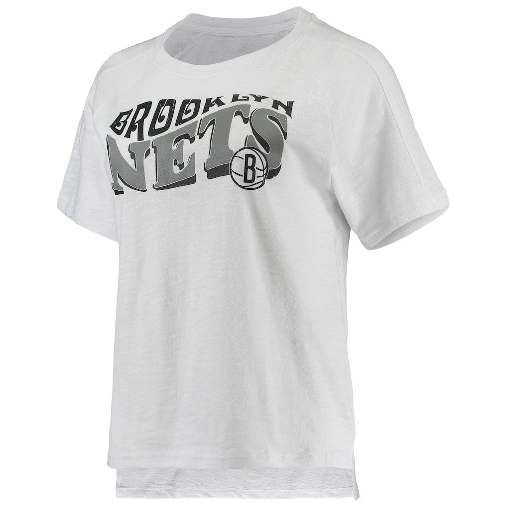Brooklyn Nets Concepts Sport Women's Resurgence Slub Burnout Raglan Top & Shorts Sleep Set Charcoal/White - NBA
