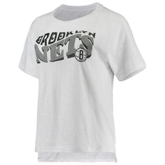 Brooklyn Nets Concepts Sport Women's Resurgence Slub Burnout Raglan Top & Shorts Sleep Set Charcoal/White - NBA