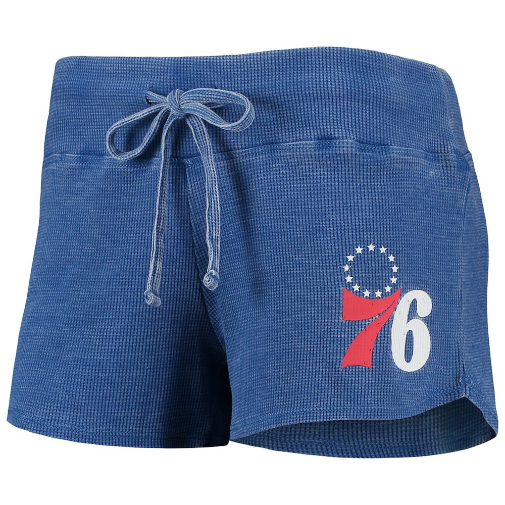 Philadelphia 76ers Concepts Sport Women's Resurgence Slub Burnout Raglan Top & Shorts Sleep Set Royal/White - NBA
