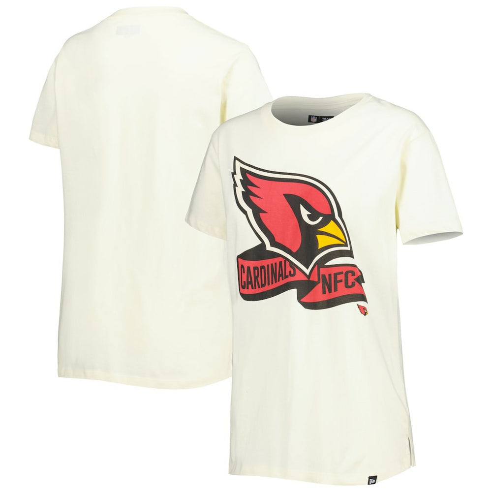 Arizona Cardinals New Era Women's Chrome Sideline T-Shirt Cream | NFL