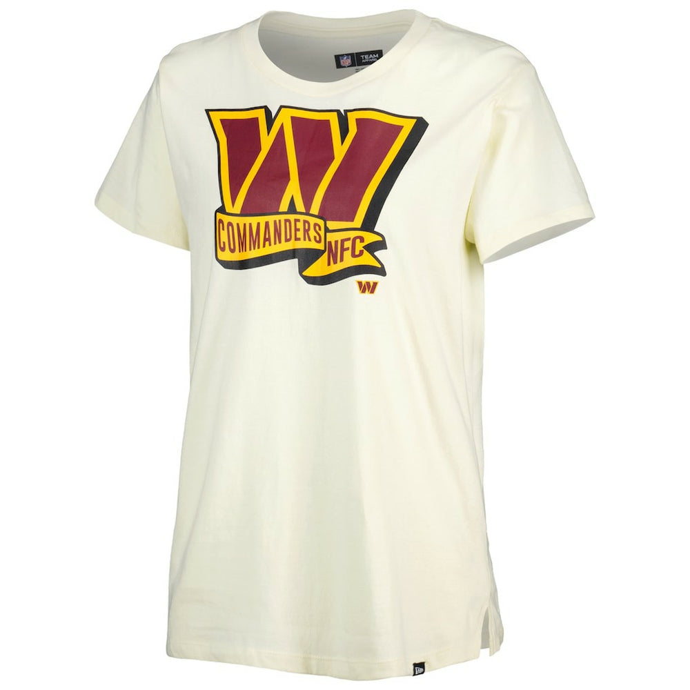 Washington Commanders New Era Women's Chrome Sideline T-Shirt Cream | NFL