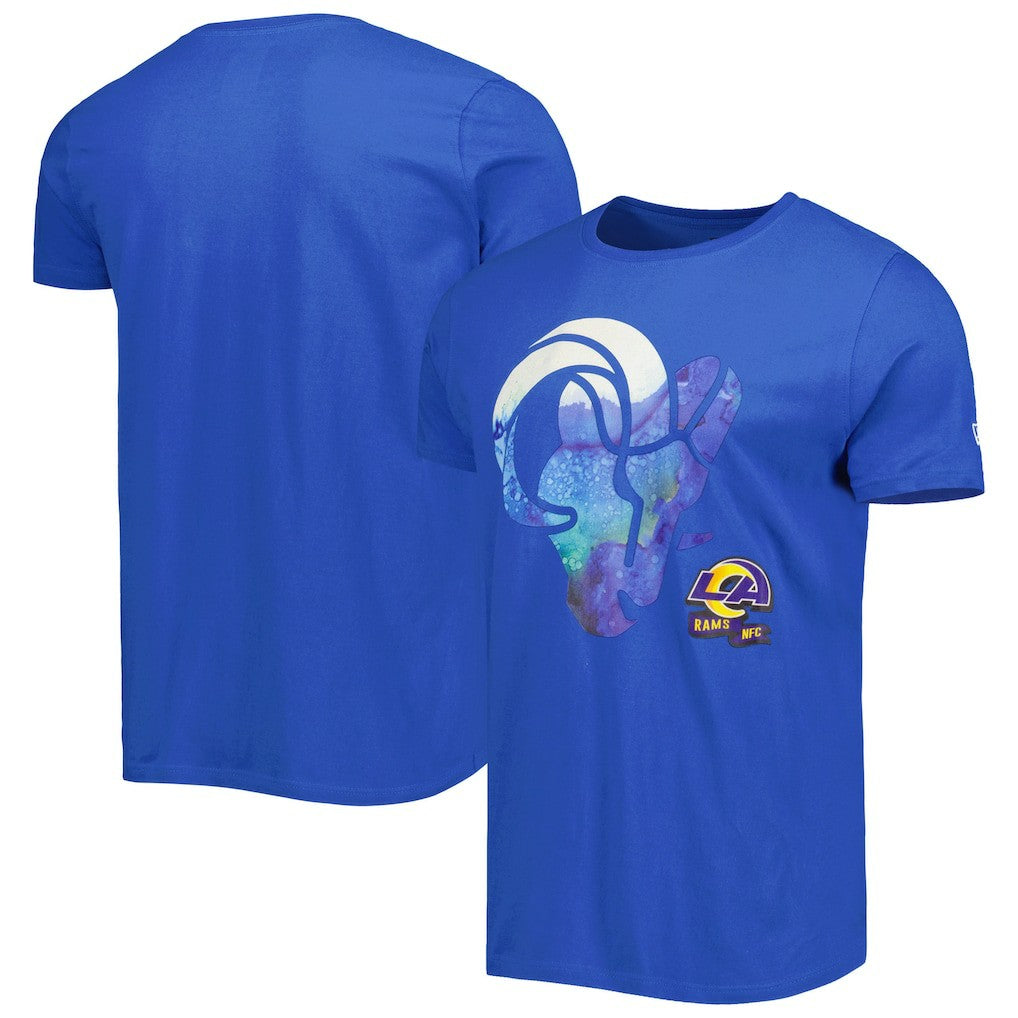 Los Angeles Rams New Era 2022 Sideline Ink Dye T-Shirt Royal | NFL