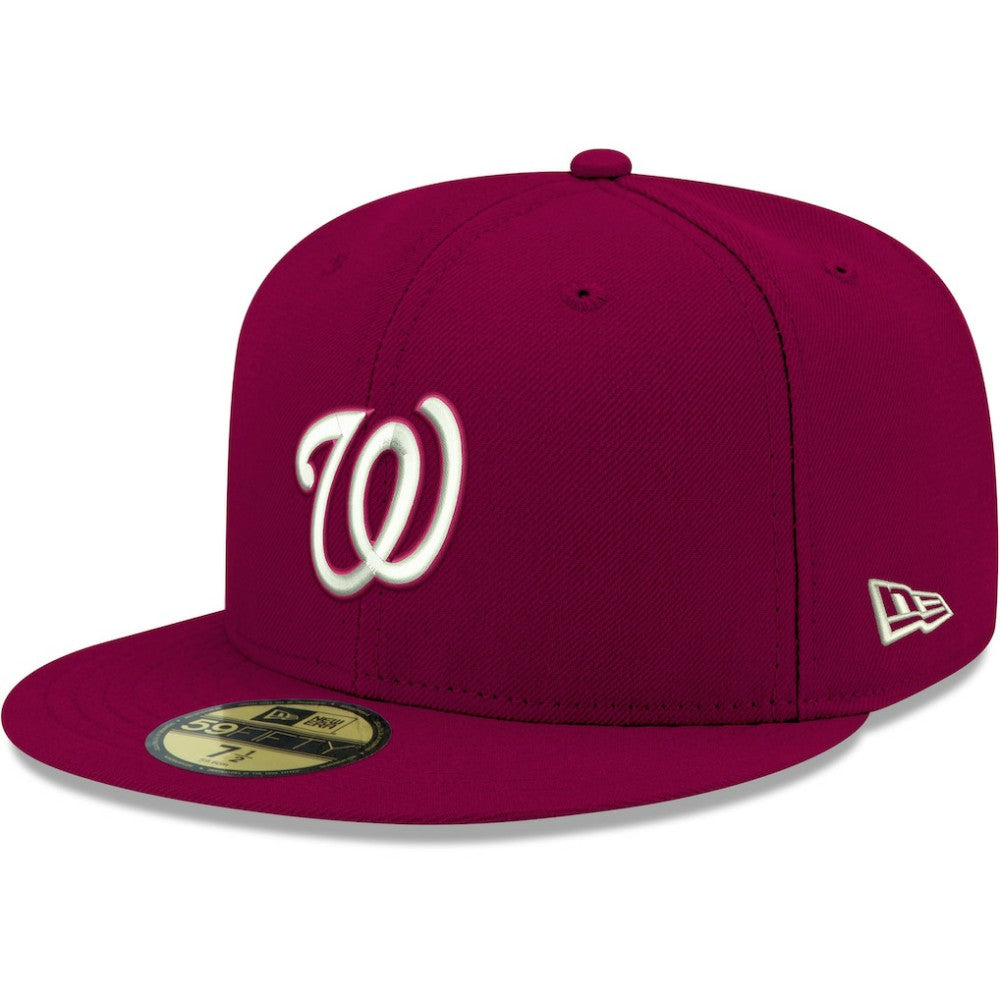 Washington Nationals New Era White Logo 59FIFTY Fitted Hat - MLB