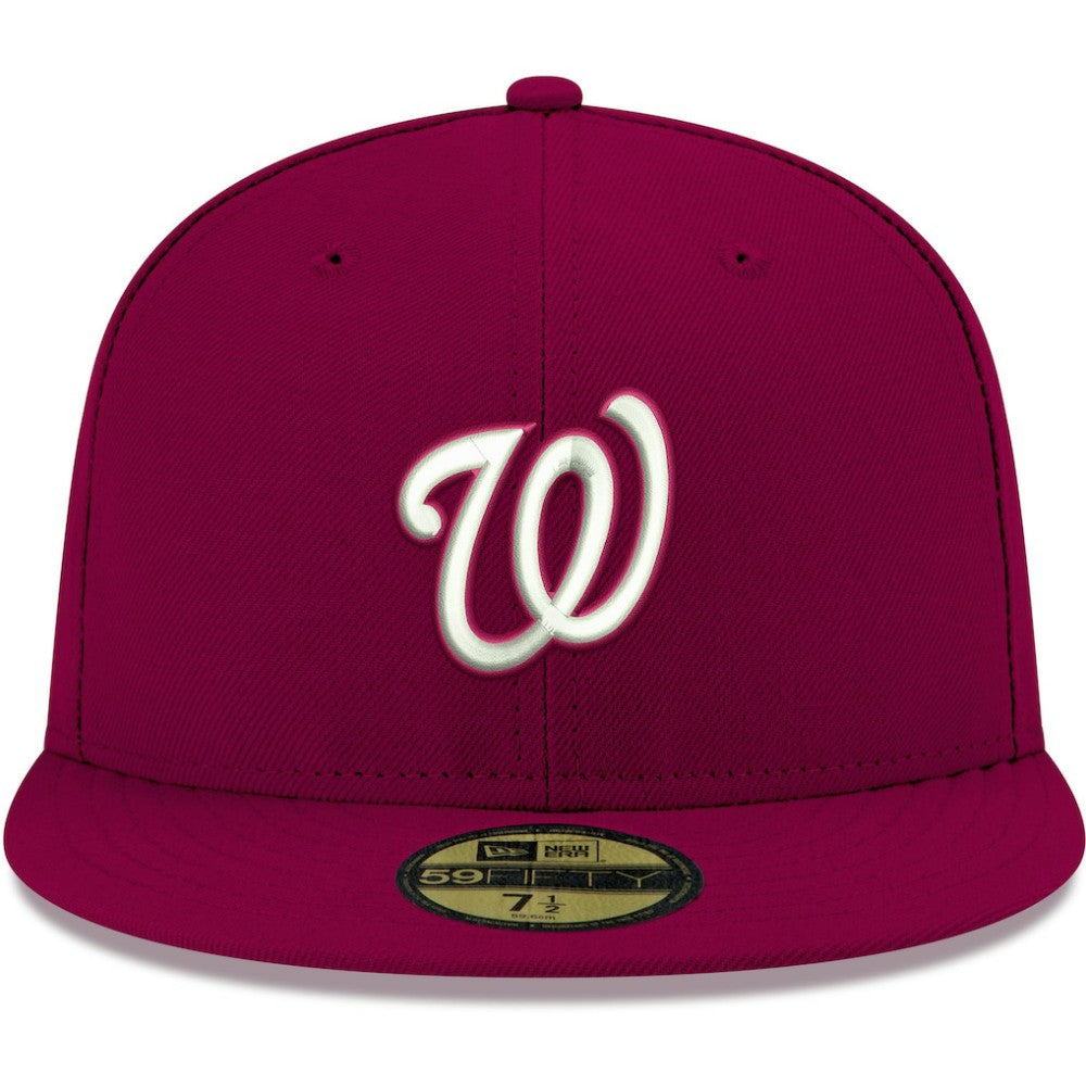 Washington Nationals New Era White Logo 59FIFTY Fitted Hat - MLB
