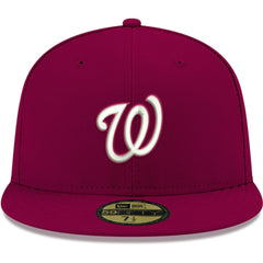 Washington Nationals New Era White Logo 59FIFTY Fitted Hat - MLB