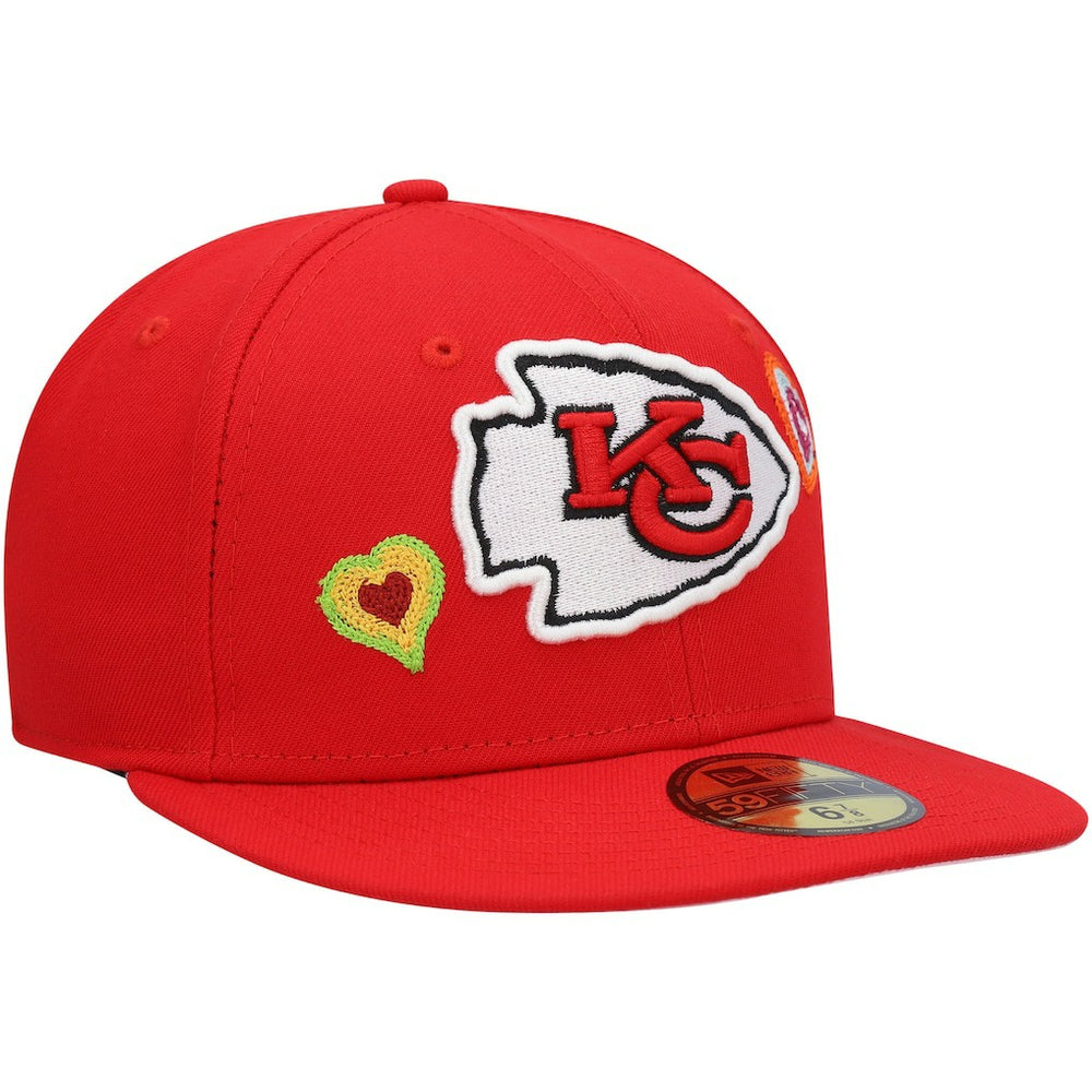 Kansas City Chiefs New Era Chain Stitch Heart 59FIFTY Fitted Hat Red | NFL