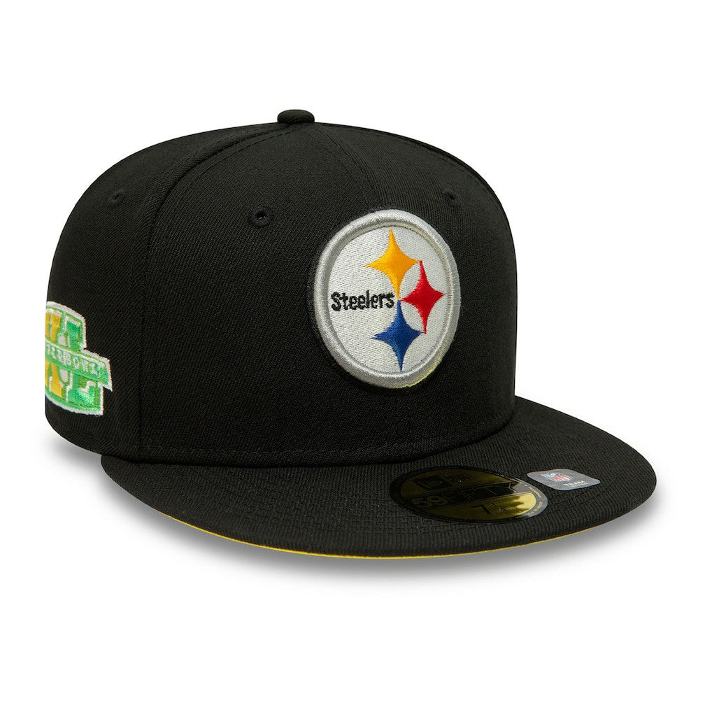 Pittsburgh Steelers New Era Super Bowl XL Citrus Pop 59FIFTY Fitted Hat Black | NFL