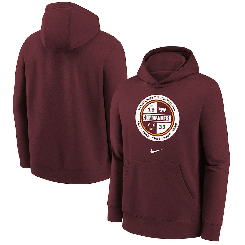Washington Commanders Youth Alternate Logo Pullover Hoodie Burgundy | Nike for Sale