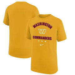 Washington Commanders Youth Team Athletic Performance T-Shirt Gold | Nike for Sale