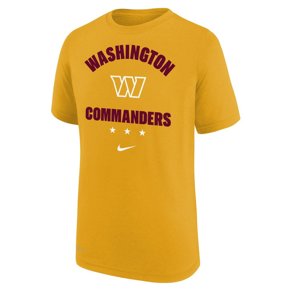 Washington Commanders Youth Team Athletic Performance T-Shirt Gold | Nike for Sale