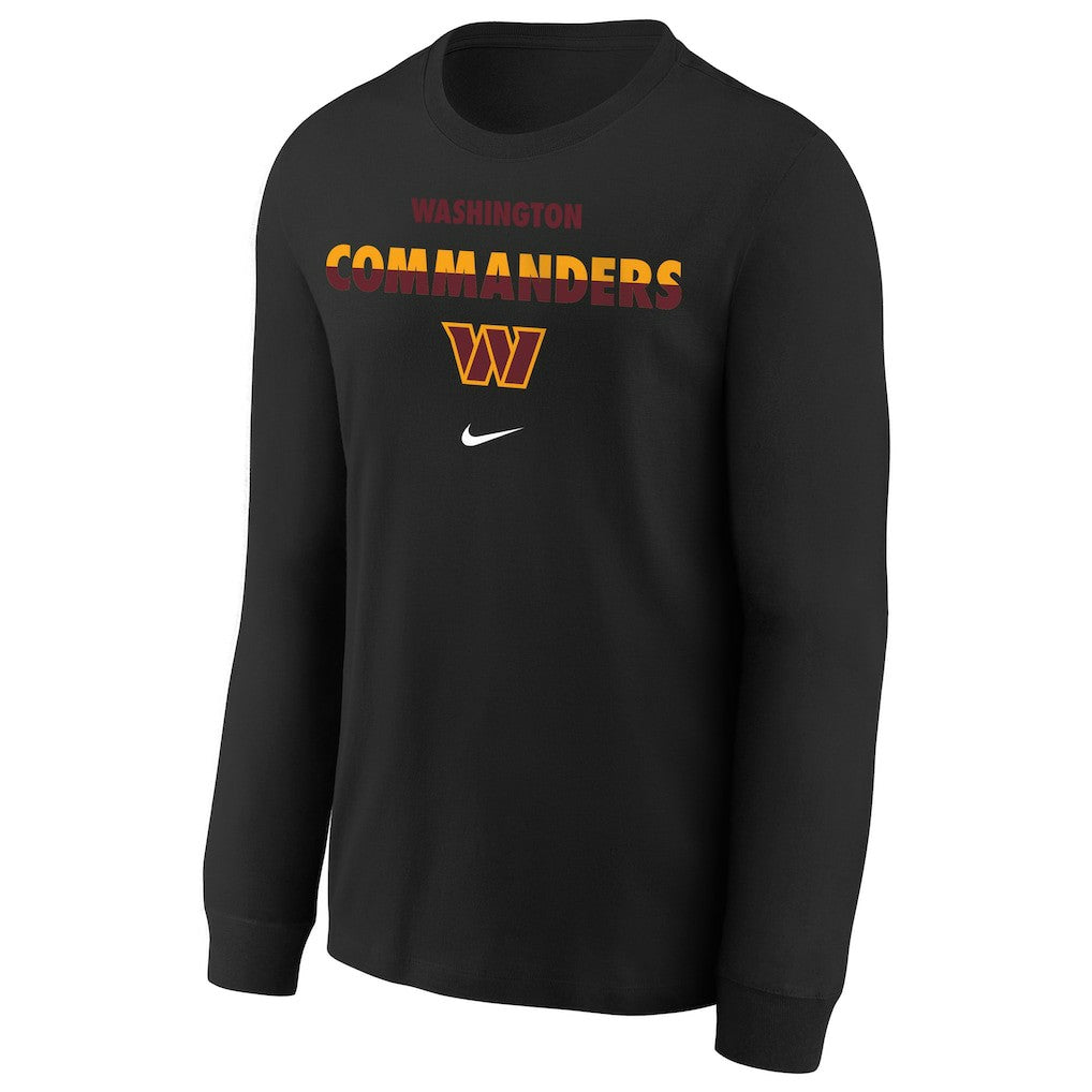 Washington Commanders Youth Team Color Split Long Sleeve T-Shirt Black | Nike for Sale