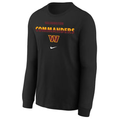 Washington Commanders Youth Team Color Split Long Sleeve T-Shirt Black | Nike for Sale
