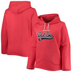 Boston Red Sox Soft as a Grape Women's Plus Size Side Split Pullover Hoodie - MLB