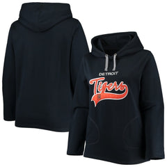 Detroit Tigers Soft as a Grape Women's Plus Size Side Split Pullover Hoodie - MLB