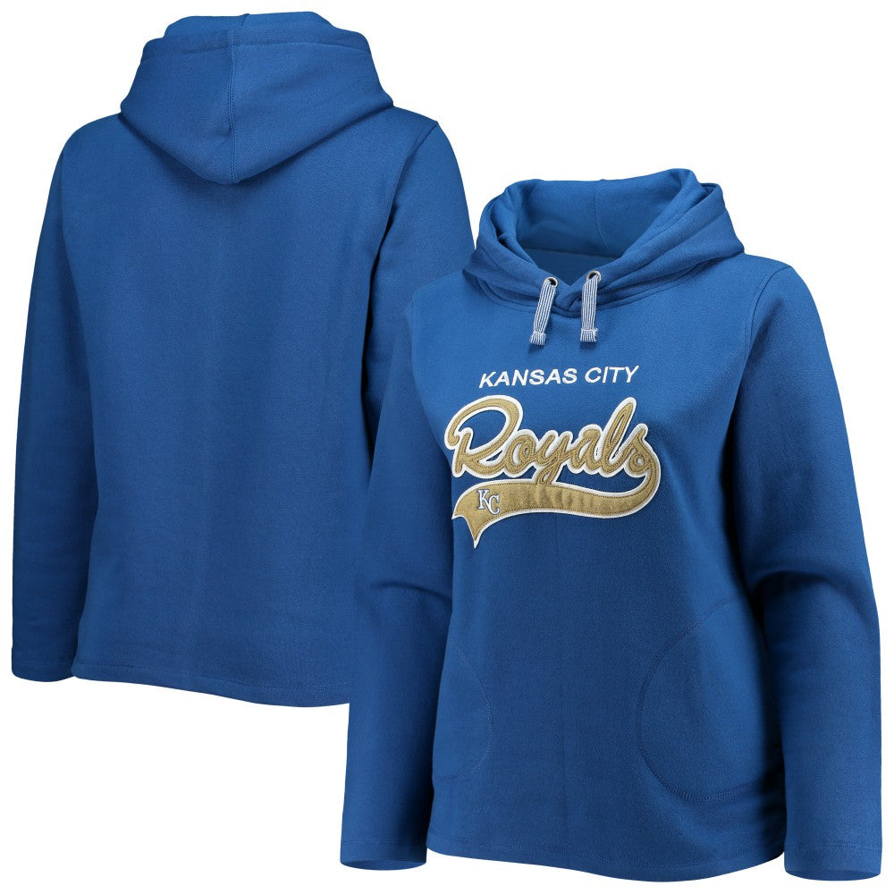 Kansas City Royals Soft as a Grape Women's Plus Size Side Split Pullover Hoodie - MLB