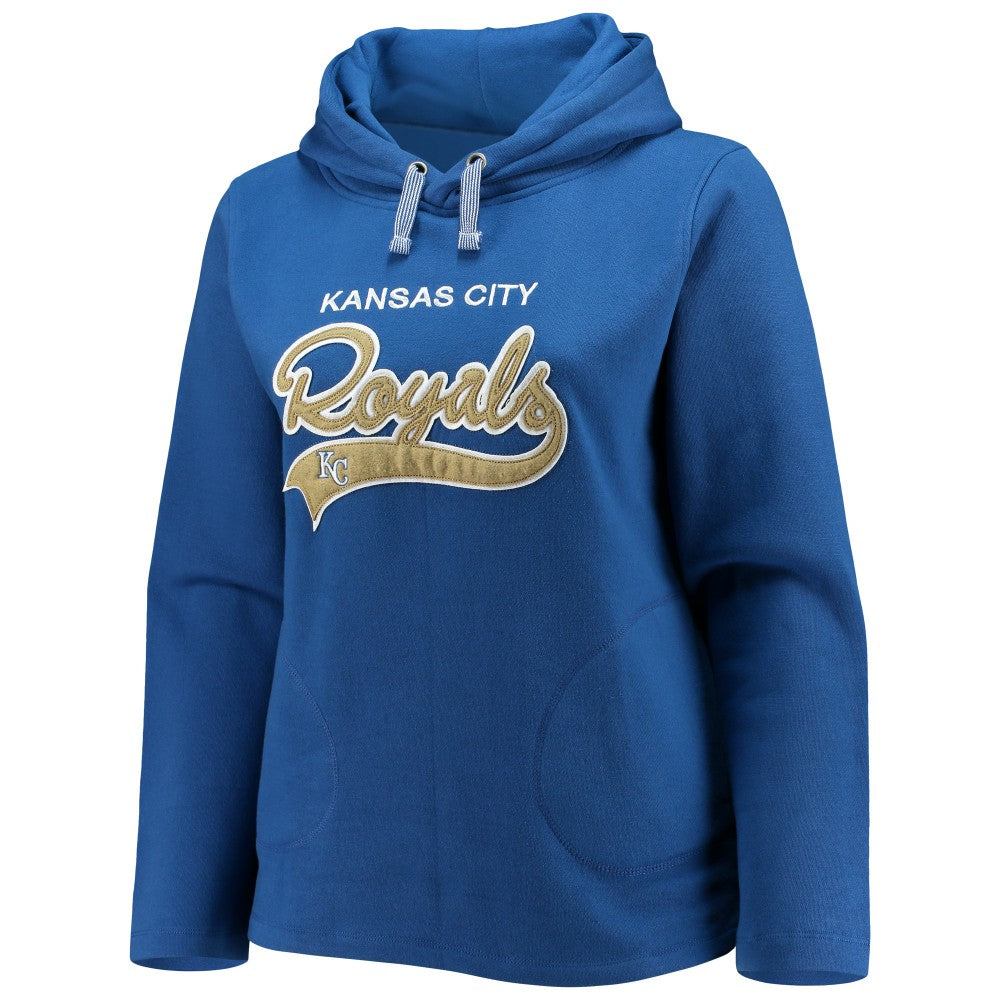 Kansas City Royals Soft as a Grape Women's Plus Size Side Split Pullover Hoodie - MLB