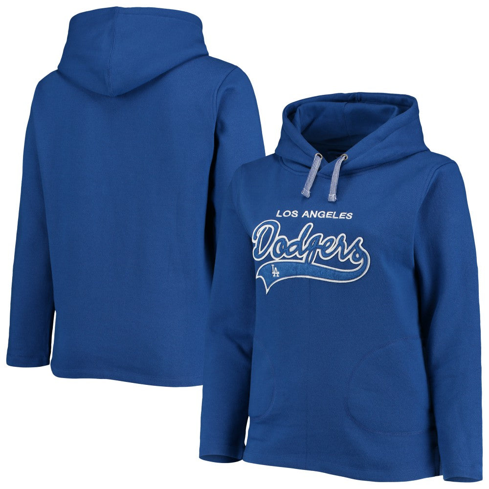 Los Angeles Dodgers Soft as a Grape Women's Plus Size Side Split Pullover Hoodie - MLB