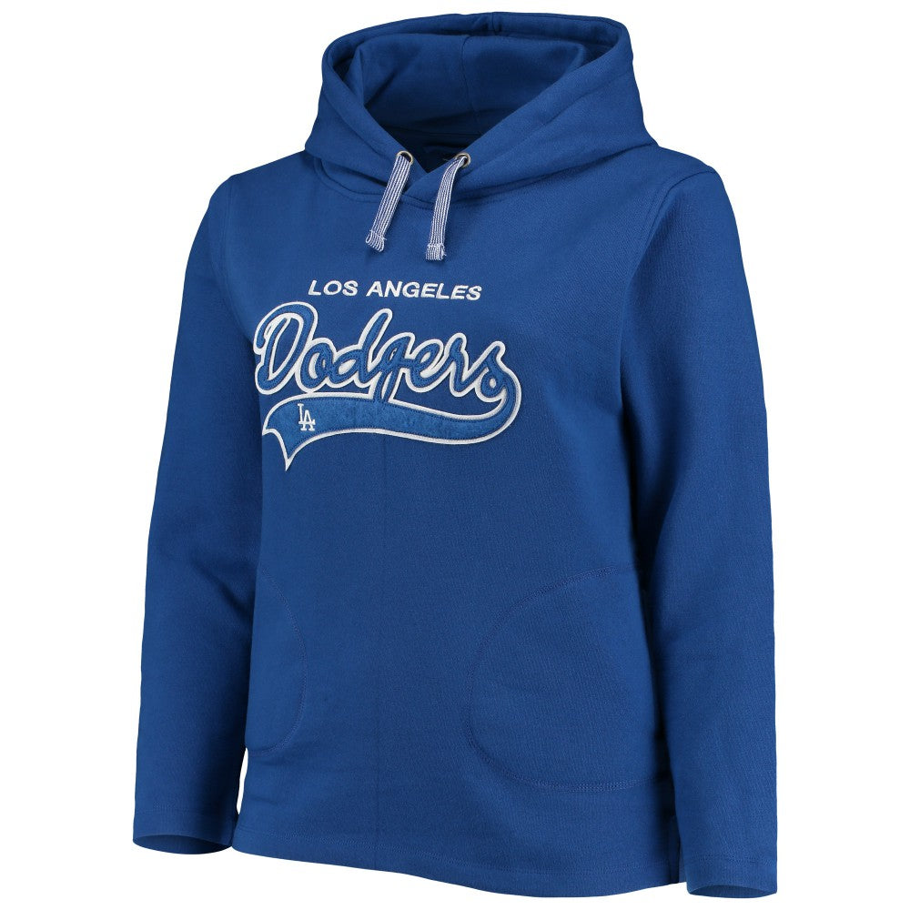 Los Angeles Dodgers Soft as a Grape Women's Plus Size Side Split Pullover Hoodie - MLB