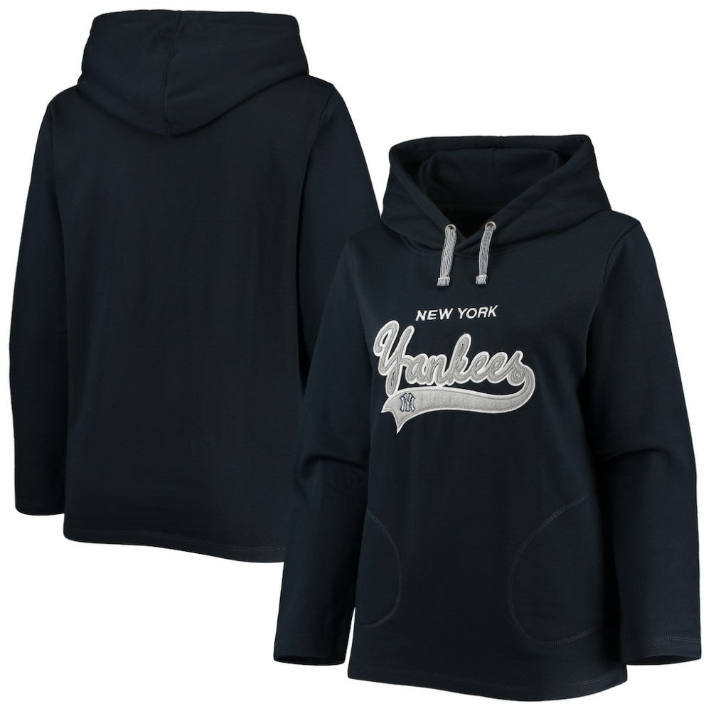 New York Yankees Soft as a Grape Women's Plus Size Side Split Pullover Hoodie - MLB