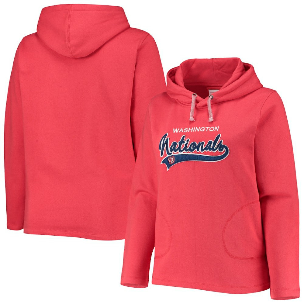 Washington Nationals Soft as a Grape Women's Plus Size Side Split Pullover Hoodie - MLB