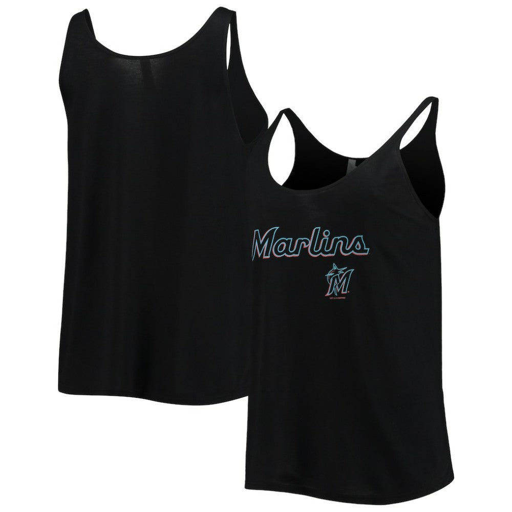 Miami Marlins Soft as a Grape Women's Slouchy Tank Top - MLB