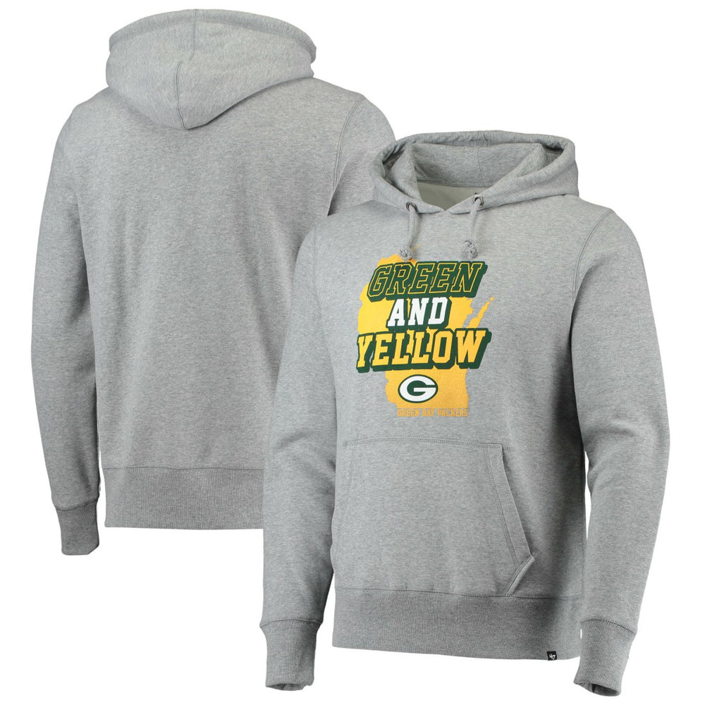 Green Bay Packers '47 Team Headline Pullover Hoodie Heathered Gray | 47 brand