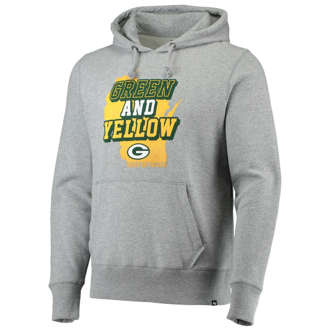 Green Bay Packers '47 Team Headline Pullover Hoodie Heathered Gray | 47 brand