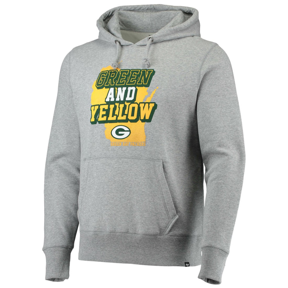 Green Bay Packers '47 Team Headline Pullover Hoodie Heathered Gray | 47 brand