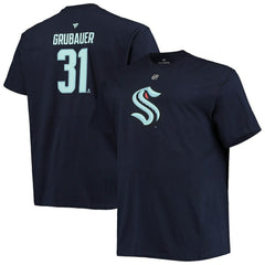 Philipp Grubauer Seattle Kraken Fanatics Big & Tall Name & Number T-Shirt - Deep Sea Blue - NHL