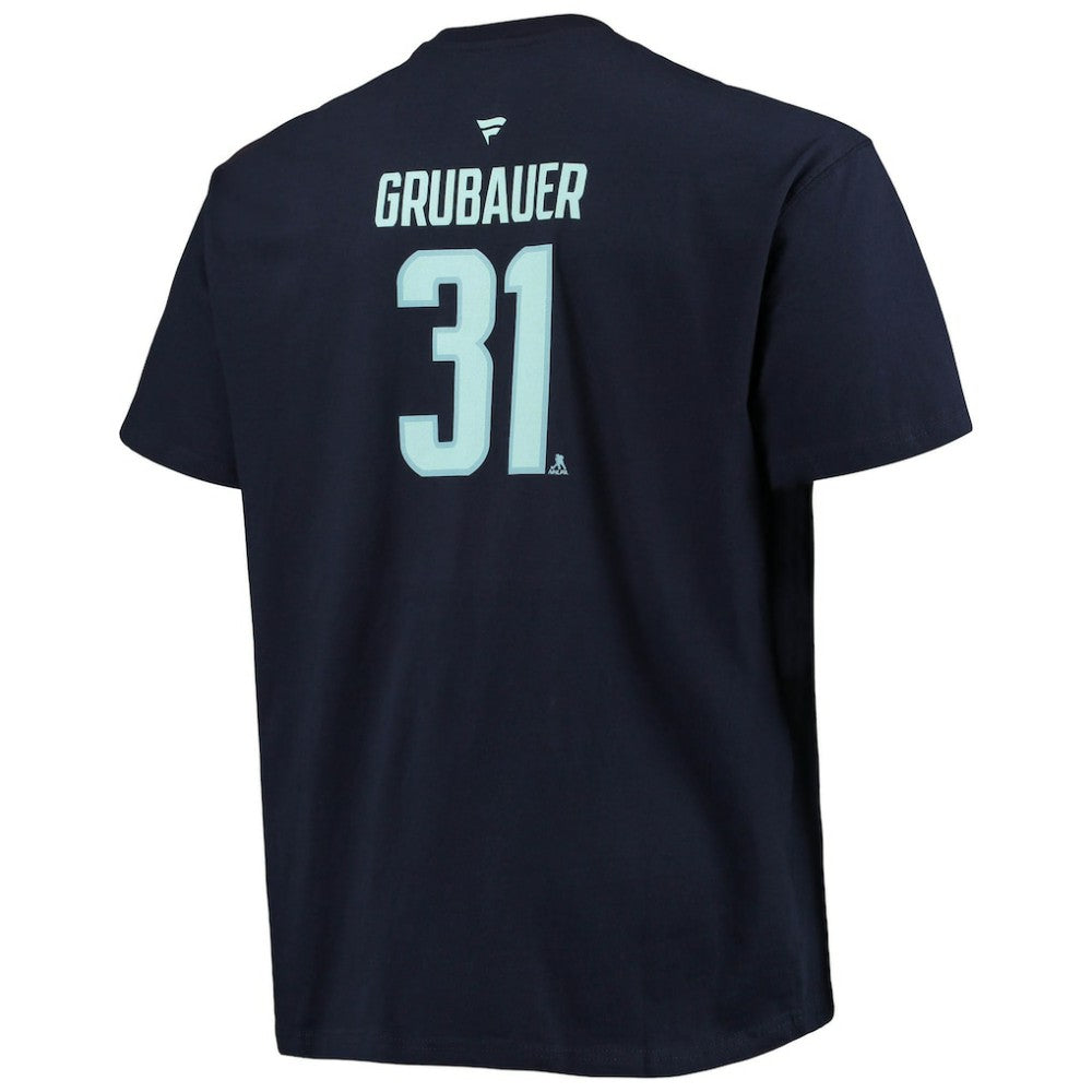 Philipp Grubauer Seattle Kraken Fanatics Big & Tall Name & Number T-Shirt - Deep Sea Blue - NHL