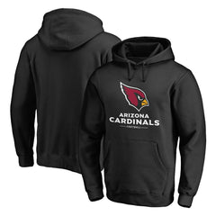 Arizona Cardinals Logo Team Lockup Fitted Pullover Hoodie Black | NFL