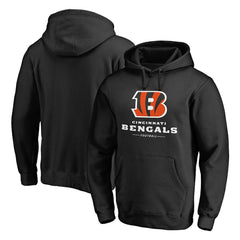 Cincinnati Bengals Logo Team Lockup Fitted Pullover Hoodie Black | NFL