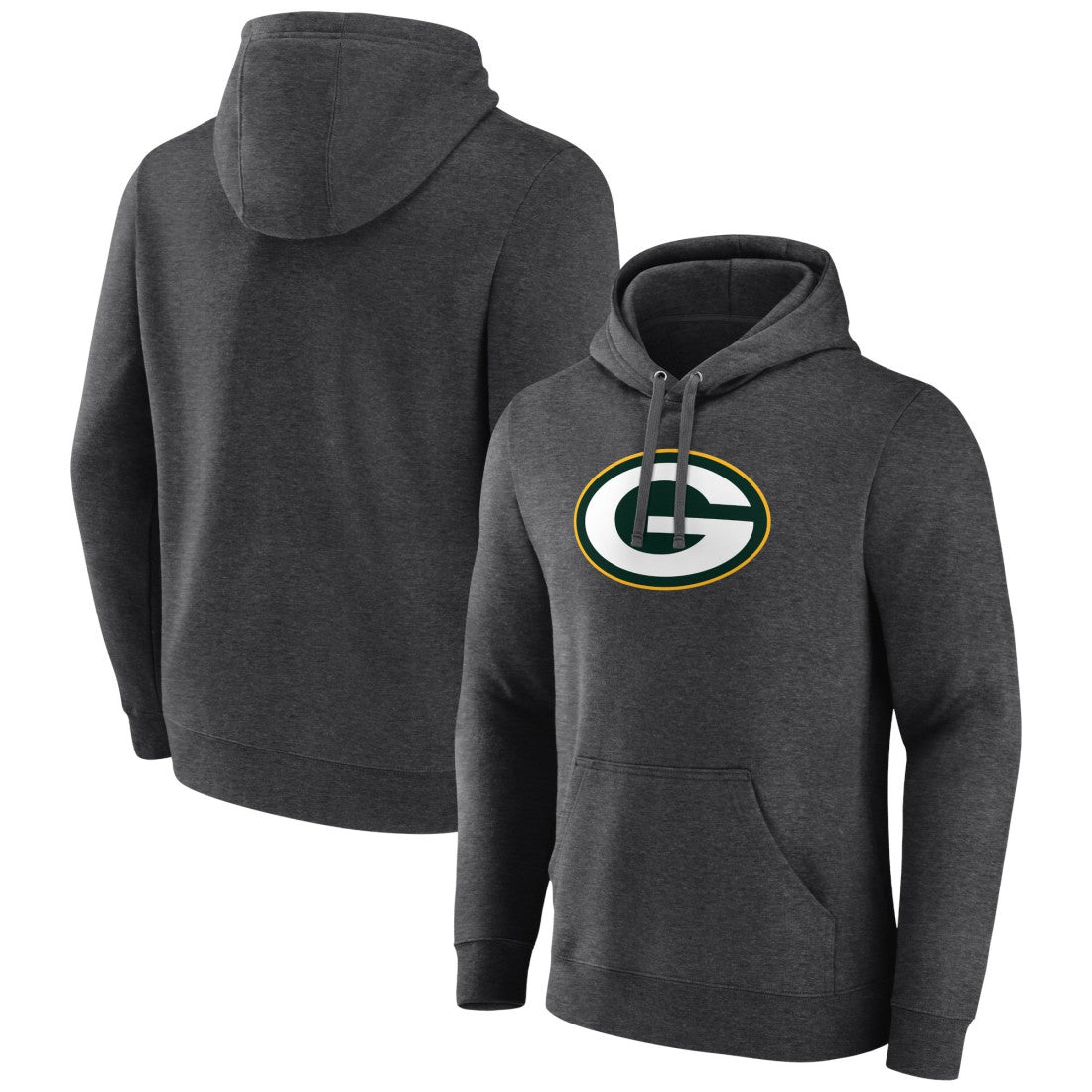 Green Bay Packers Primary Logo Fitted Pullover Hoodie Charcoal | NFL