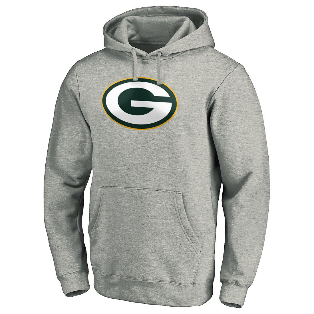 Green Bay Packers Primary Logo Fitted Pullover Hoodie Heather Gray | NFL